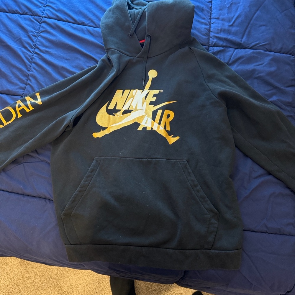 Jordan Black Hoodie with Gold Logo